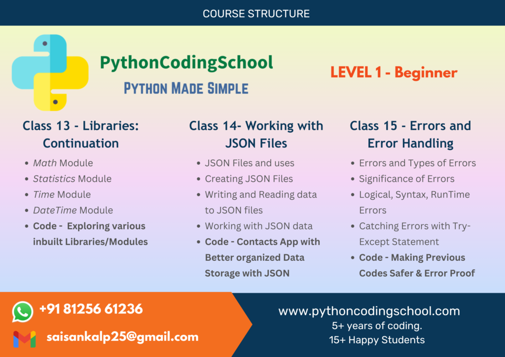 13-15 Python Coding Summer Courses Charlotte NC USA