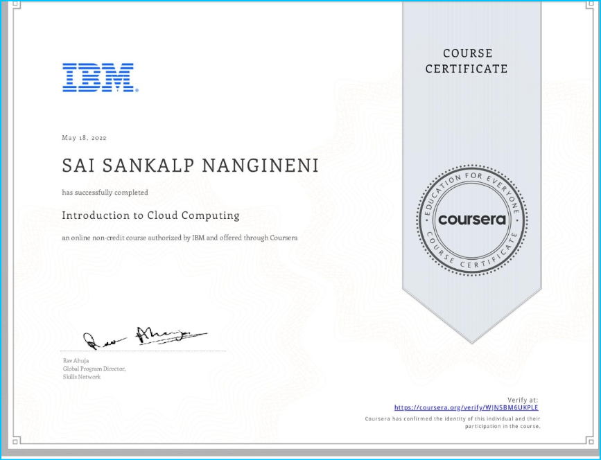 Sankalp Cloud Computing 2022