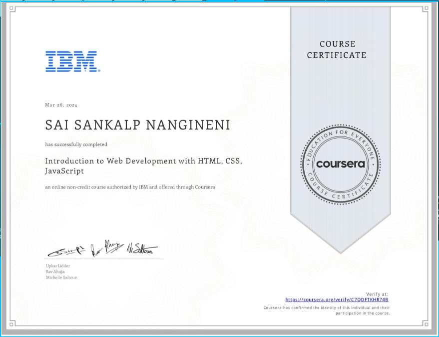 Sankalp python Course Certification 2022